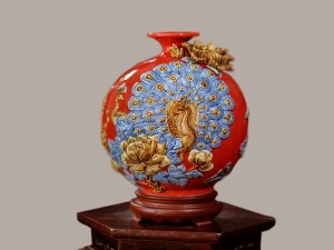 Bình hút lộc đắp nổi 