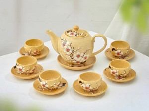 Bộ ấm chén họa tiết hoa đào