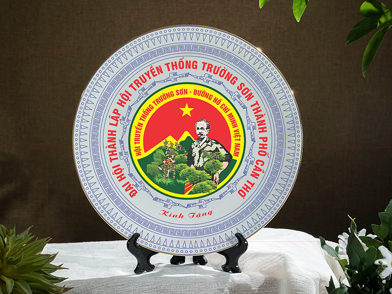 In logo đại hội ngày thành lập lên đĩa cảnh